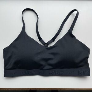 Nike Indy Black Adjustable Straps Racerback Sports Bra Sz L Removable Pads